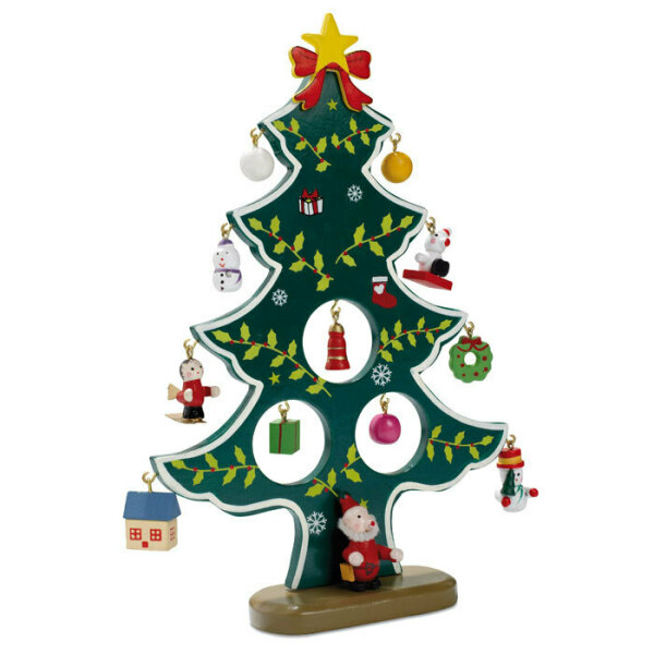 WOODTREE - Houten kerstboom met decoratie
